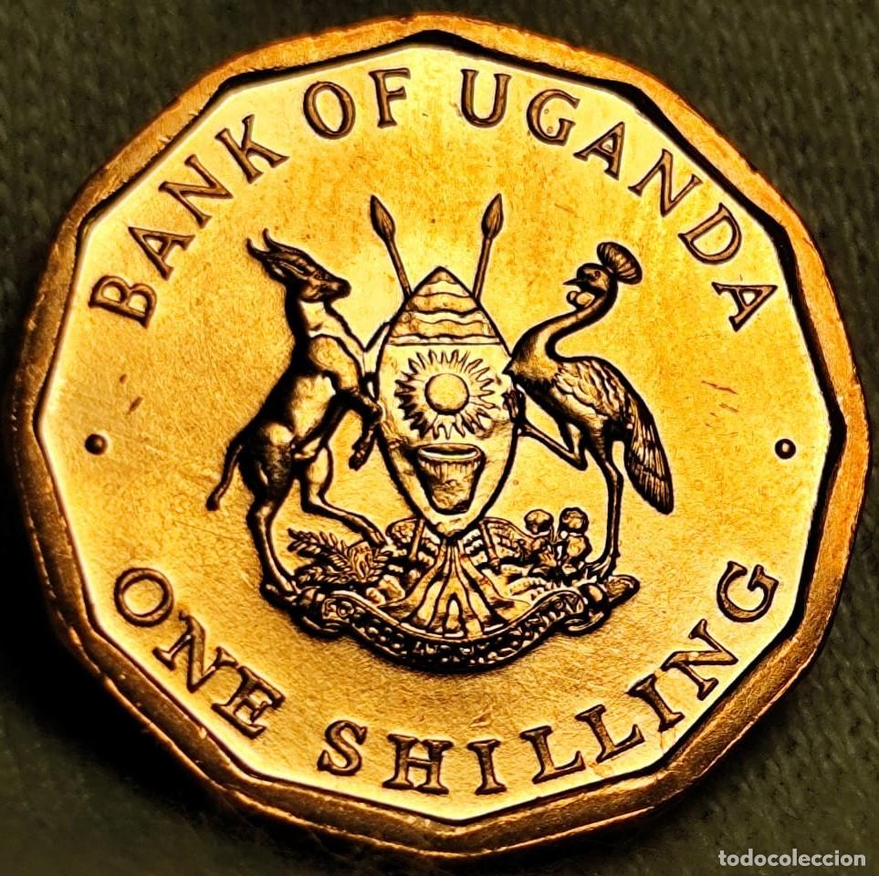 Alte M&uuml;nzen aus Afrika: Uganda &ndash; 1 Chel&iacute;n 1987, UNC &ndash; Lote 2540