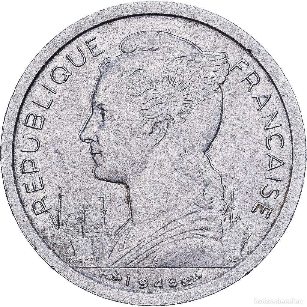 Monedas antiguas de &Aacute;frica: [#1513506] La Reuni&oacute;n, Franc, 1948, Paris, Aluminio, BC+, KM:6.1