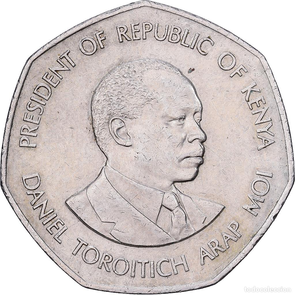 Monedas antiguas de &Aacute;frica: [#1513508] Kenia, 5 Shillings, 1985, British Royal Mint, N&iacute;quel chapado en acero, MBC