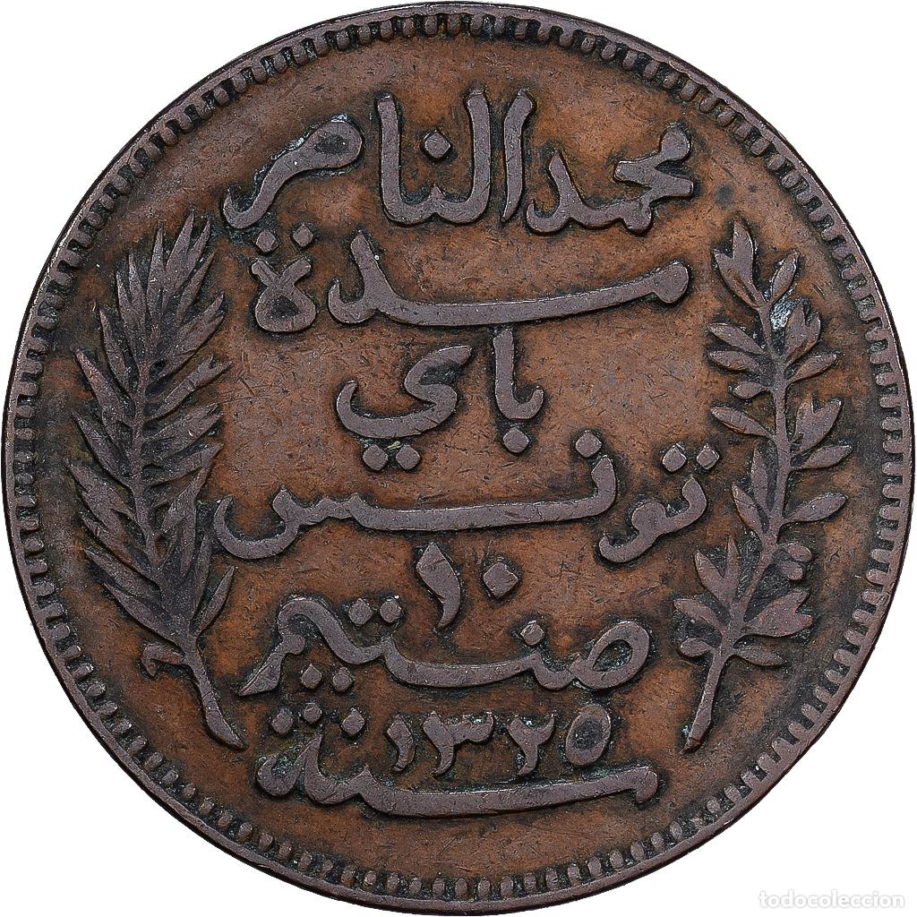 Monedas antiguas de &Aacute;frica: [#1513545] T&uacute;nez, 10 Centimes, 1907, Monnaie de Paris, Bronce, MBC+, KM:236