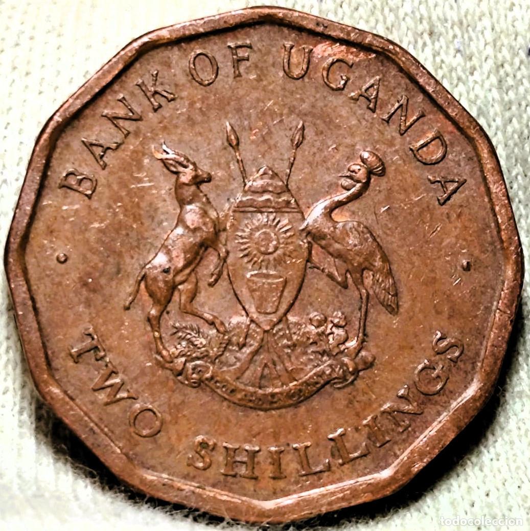 Alte M&uuml;nzen aus Afrika: Uganda &ndash; 2 Chel&iacute;n 1987 Circulado, &ndash; Lote 2547
