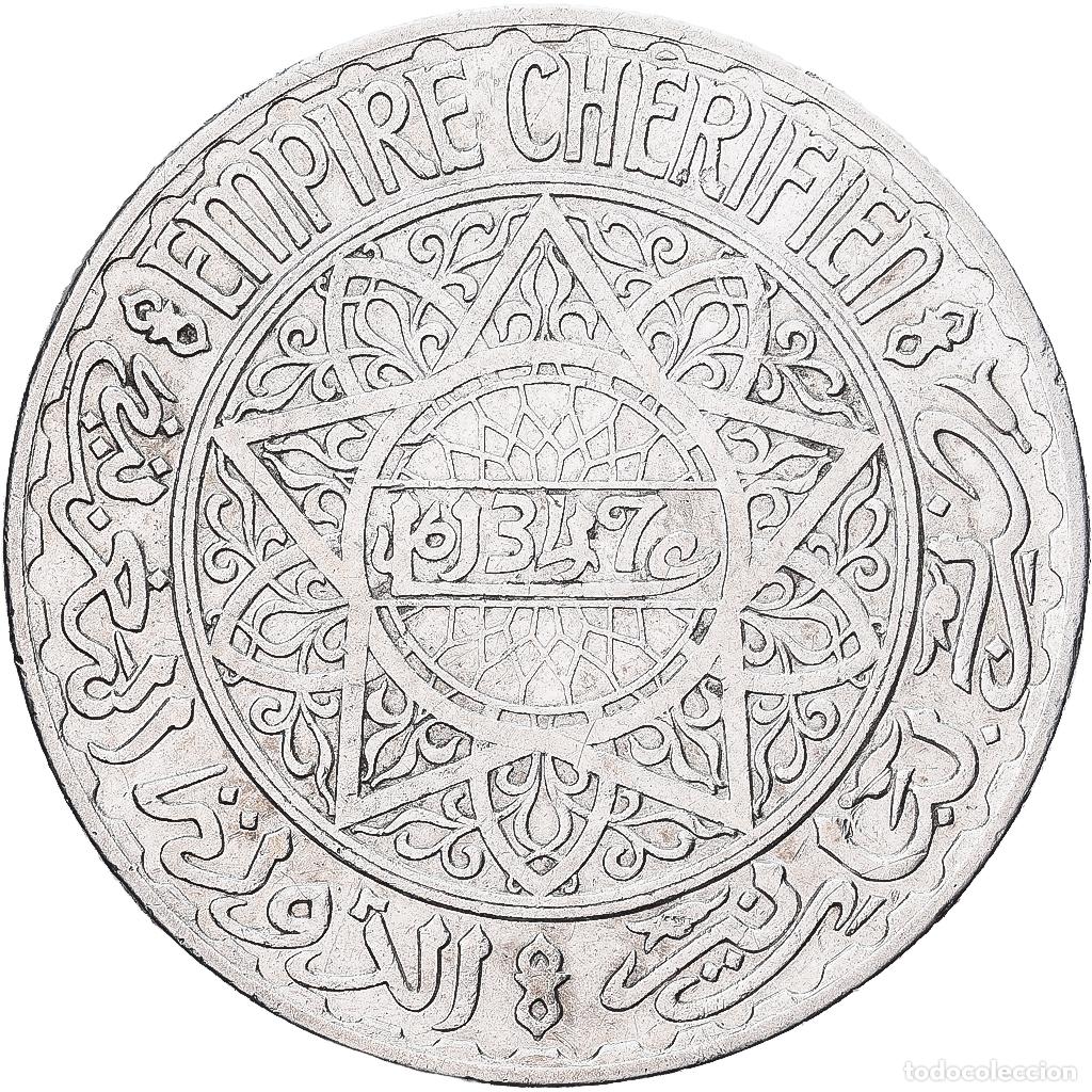 Monedas antiguas de &Aacute;frica: [#1551655] Marruecos, Mohammed V, 20 Francs, AH 1347/1928, Paris, Plata, MBC, Lecompte:270