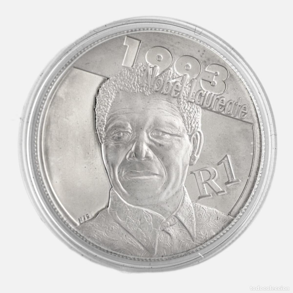 Monedas antiguas de &Aacute;frica: SUDAFRICA 1 rand plata 2007 NELSON MANDELA - Premios Nobel - SOUTH AFRICA