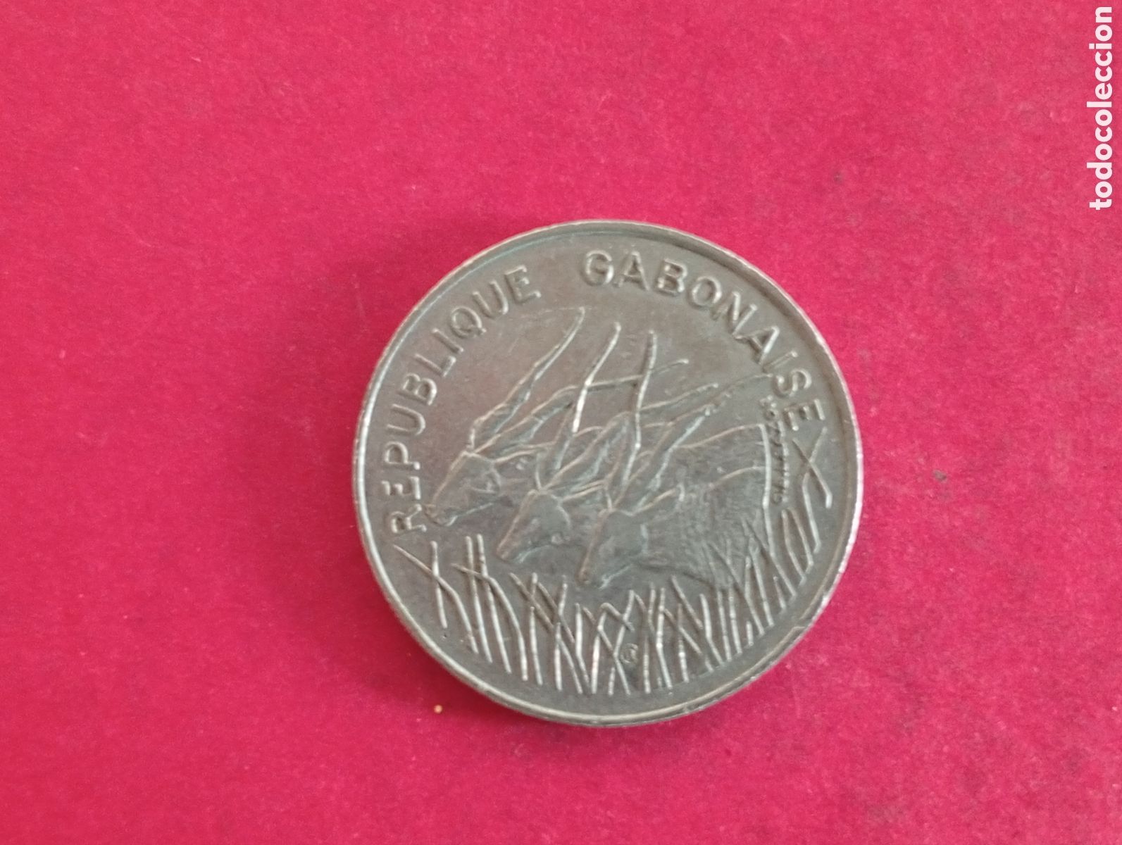 Monedas antiguas de &Aacute;frica: 100 francos de Gab&oacute;n 1971