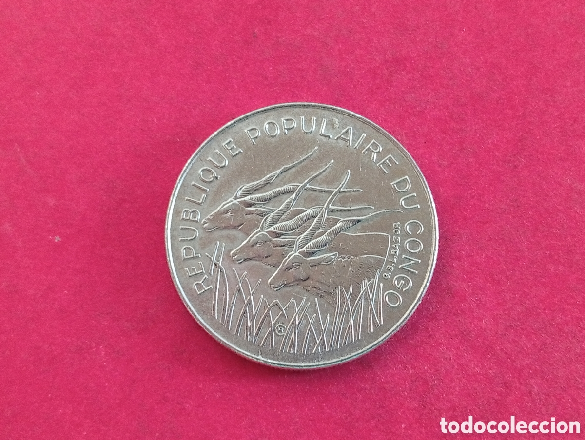 Monedas antiguas de &Aacute;frica: 100 francos de Congo 1982