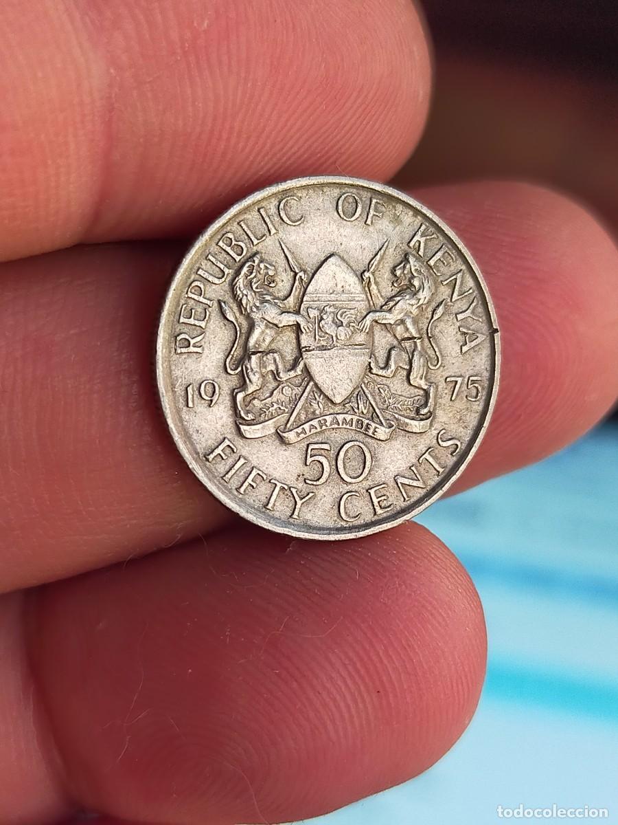 Monedas antiguas de &Aacute;frica: MONEDA DE 50 CINCUENTA CENTS CENTAVOS KENIA KENYA 1975 MUY BUENA CONSERVACION
