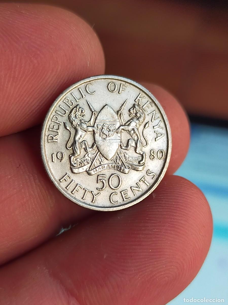 Monedas antiguas de &Aacute;frica: MONEDA DE 50 CINCUENTA CENTS CENTAVOS KENIA KENYA 1980 MUY BUENA CONSERVACION
