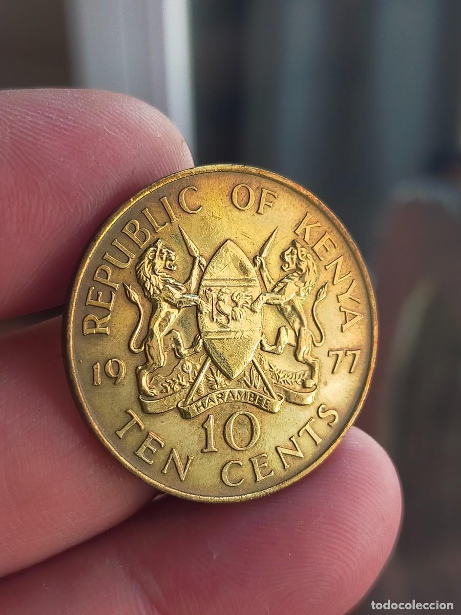 Monedas antiguas de &Aacute;frica: MONEDA DE 10 DIEZ CENTS CENTAVOS KENIA KENYA 1977 MUY BUENA CONSERVACION