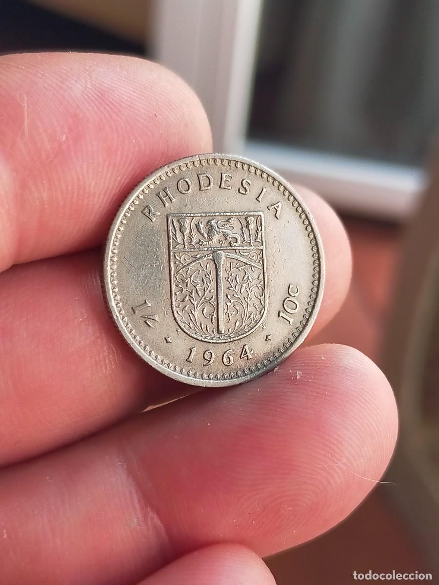 Monedas antiguas de &Aacute;frica: MONEDA DE 10 DIEZ CENTS CENTAVOS RODESIA RHODESIA 1964 MUY BUENA CONSERVACION