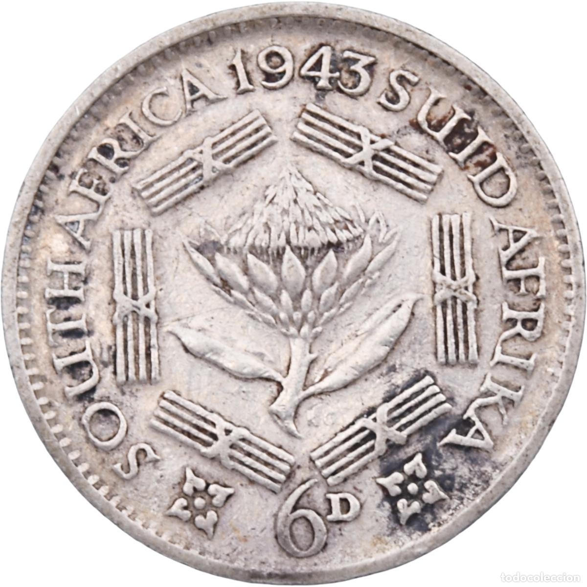 Monedas antiguas de &Aacute;frica: Moneda de plata - Sud&aacute;frica 1943