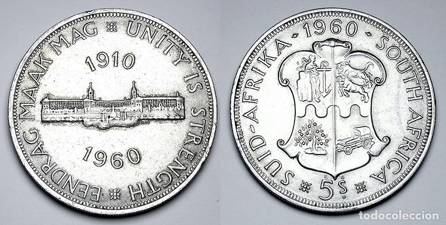 Monedas antiguas de &Aacute;frica: SUD AFRICA - 5 CHELINES - 1960 - PLATA - XF40/E.B.C.