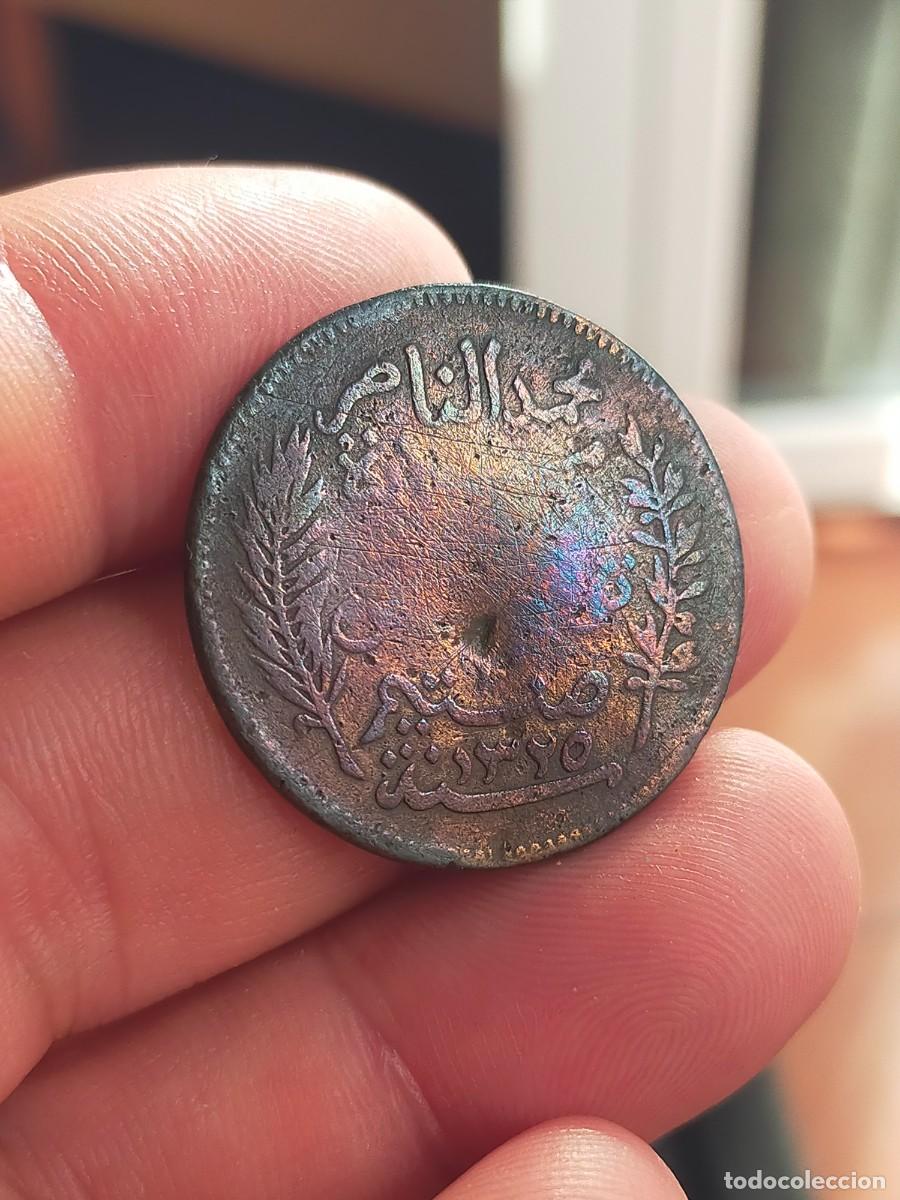 Monedas antiguas de &Aacute;frica: MONEDA DE 10 DIEZ CENTIMES CENTIMOS 1907 1325 TUNEZ MALA CONSERVACION