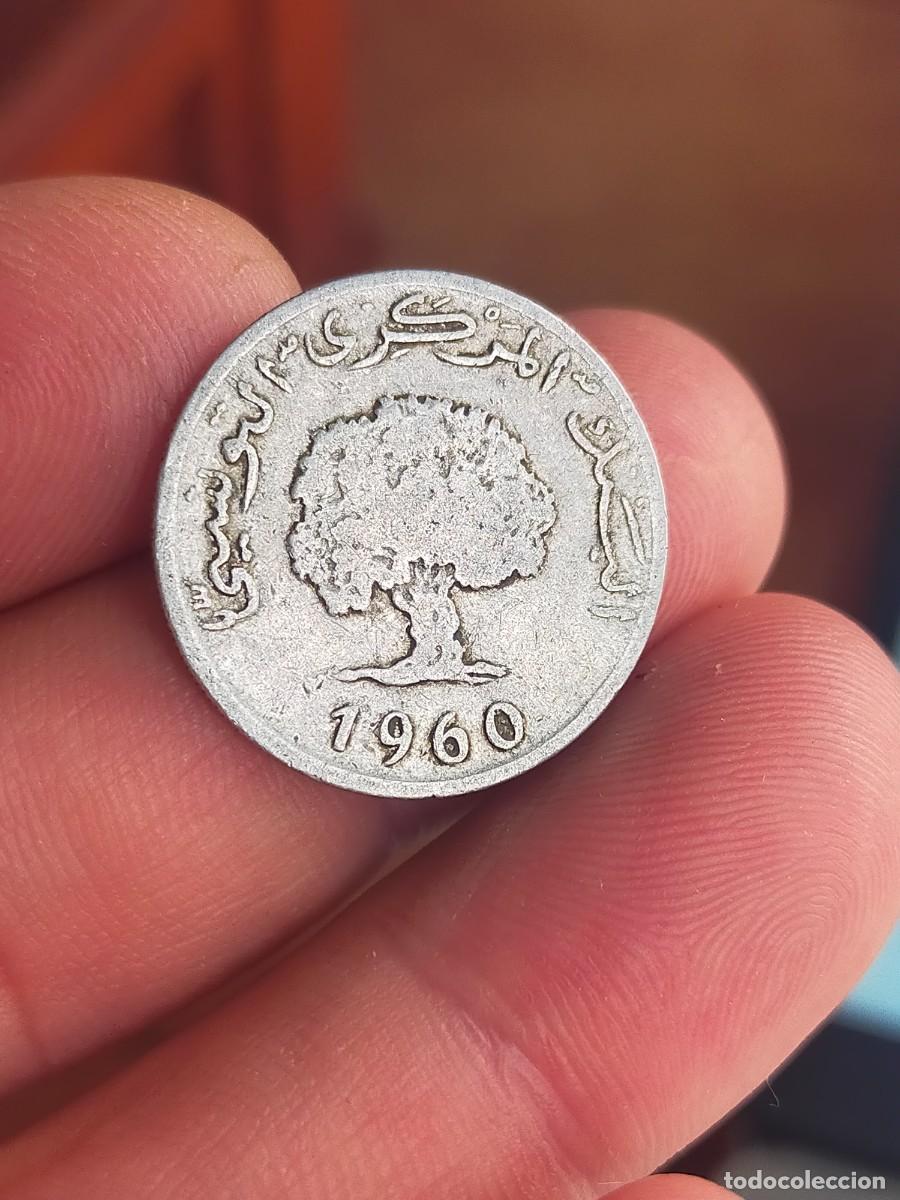 Monedas antiguas de &Aacute;frica: MONEDA DE 5 CINCO MILLIMES 1960 TUNEZ BUENA CONSERVACION