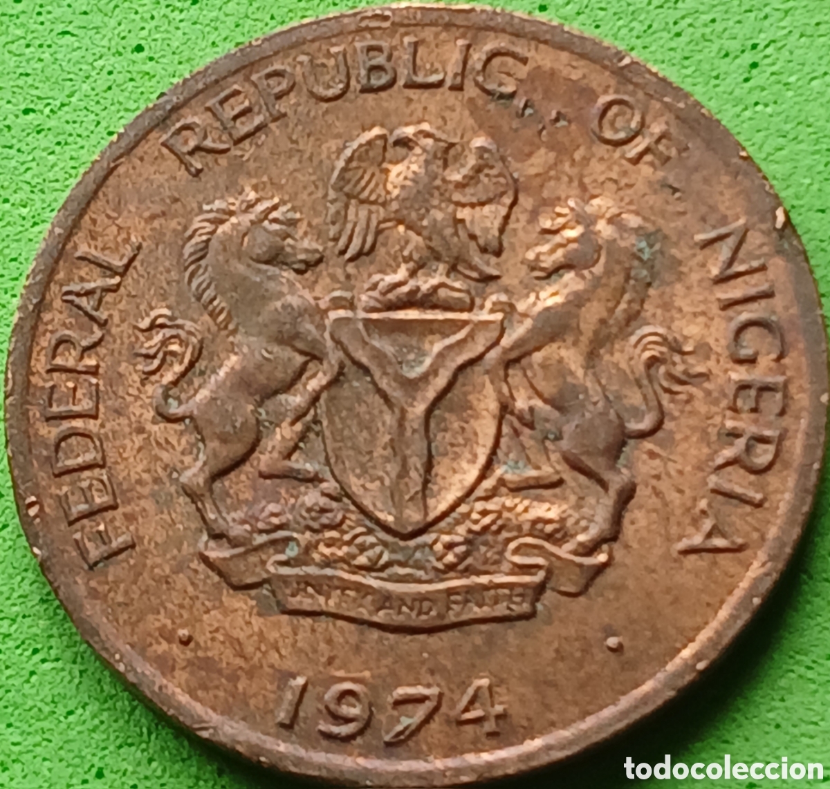 Monedas antiguas de &Aacute;frica: Nigeria 1 kobo 1974 km#8.1