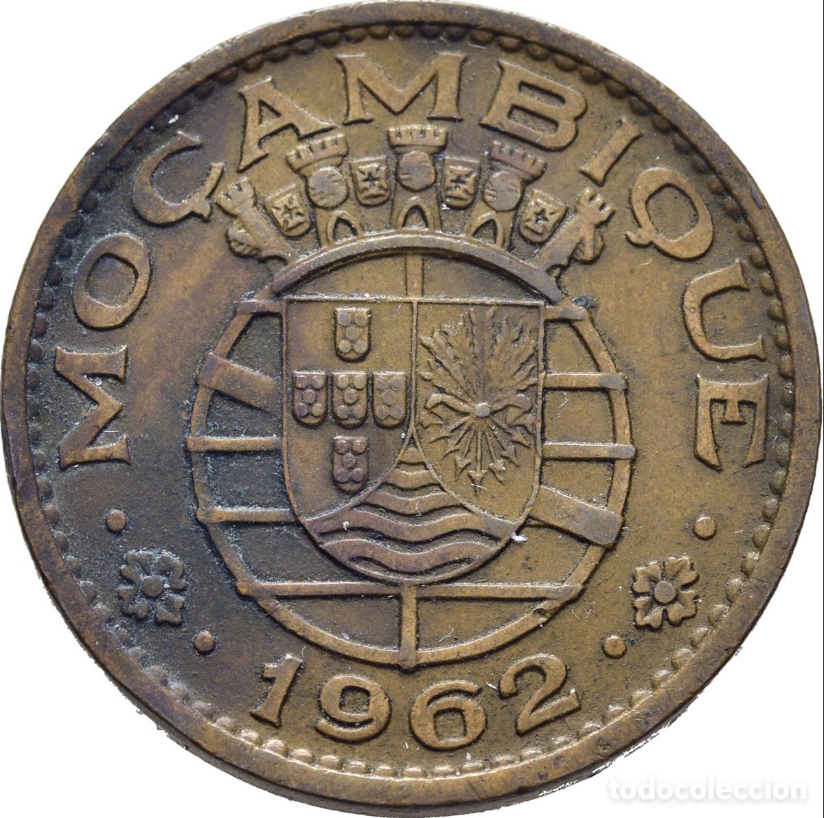 Monedas antiguas de &Aacute;frica: Moneda MOZAMBIQUE 1 Escudo 1962. Rep&uacute;blica Portuguesa