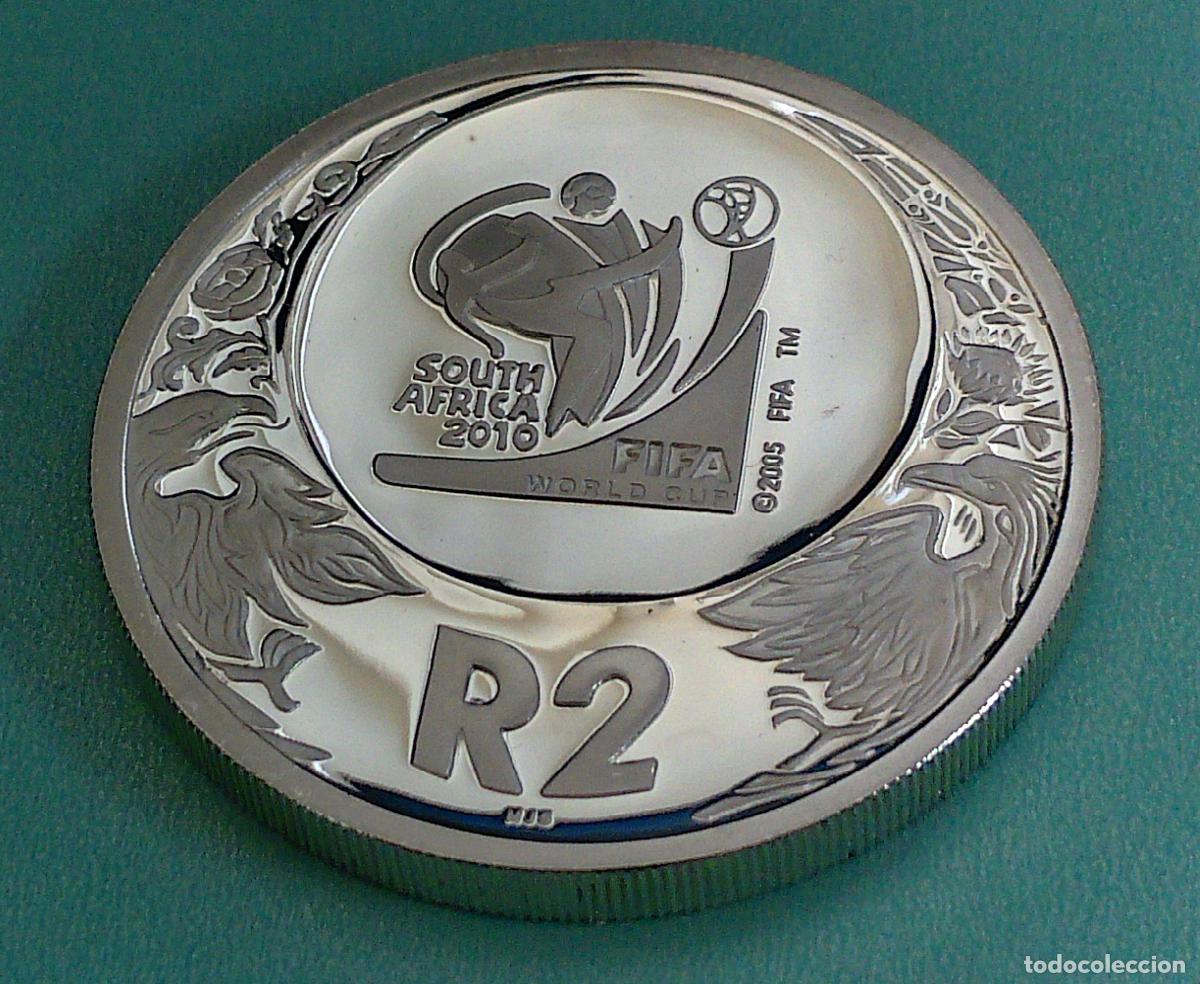 Monedas antiguas de &Aacute;frica: Copa mundial futbol Sudafrica 2010 Espa&ntilde;a campe&oacute;n Campeonato moneda plata 2 Rand