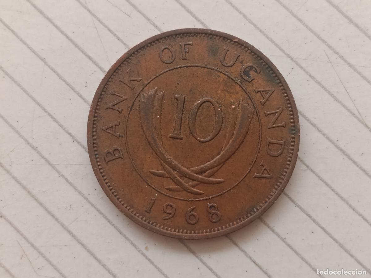 Monedas antiguas de &Aacute;frica: UGANDA 10 CENTS 1968