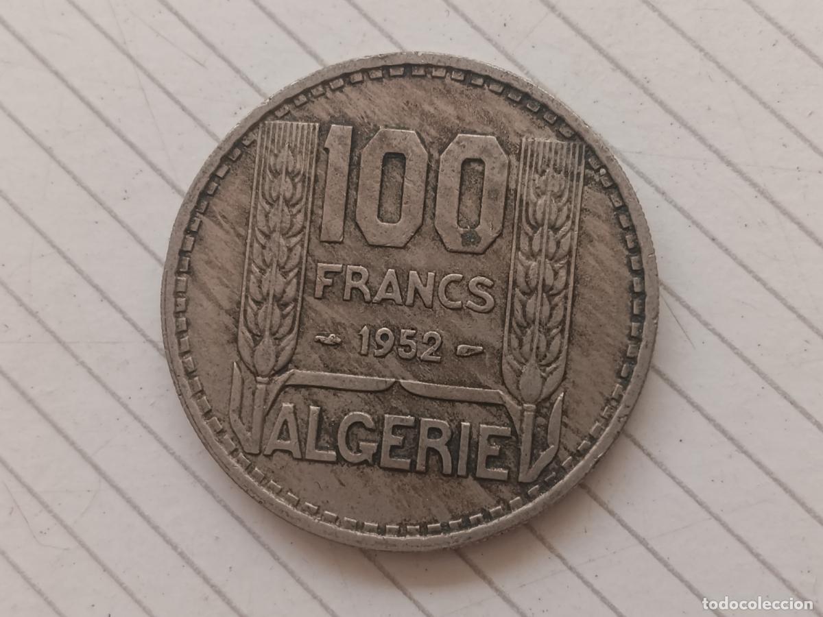Monedas antiguas de &Aacute;frica: 100 francos de Argelia 1952