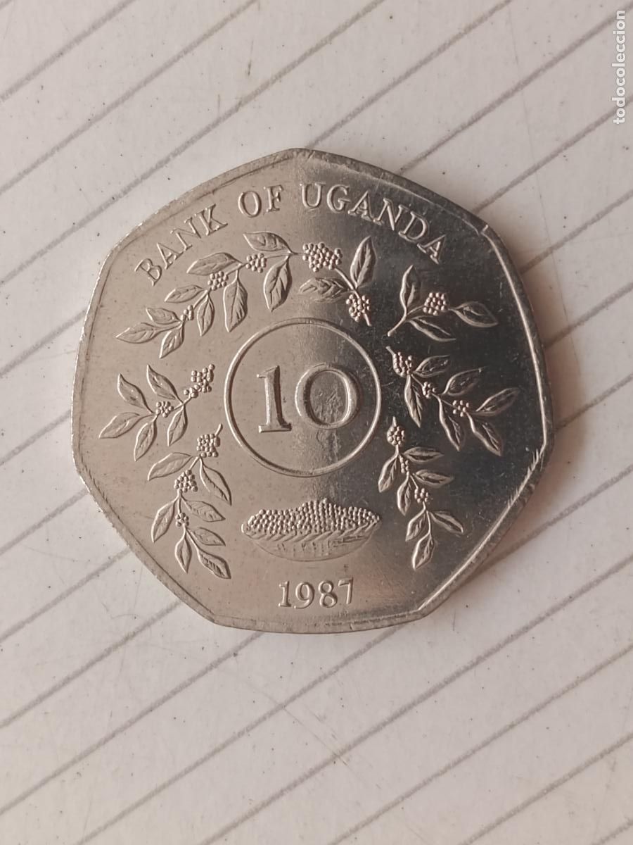 Monedas antiguas de &Aacute;frica: UGANDA 10 Shillings 1987 SC