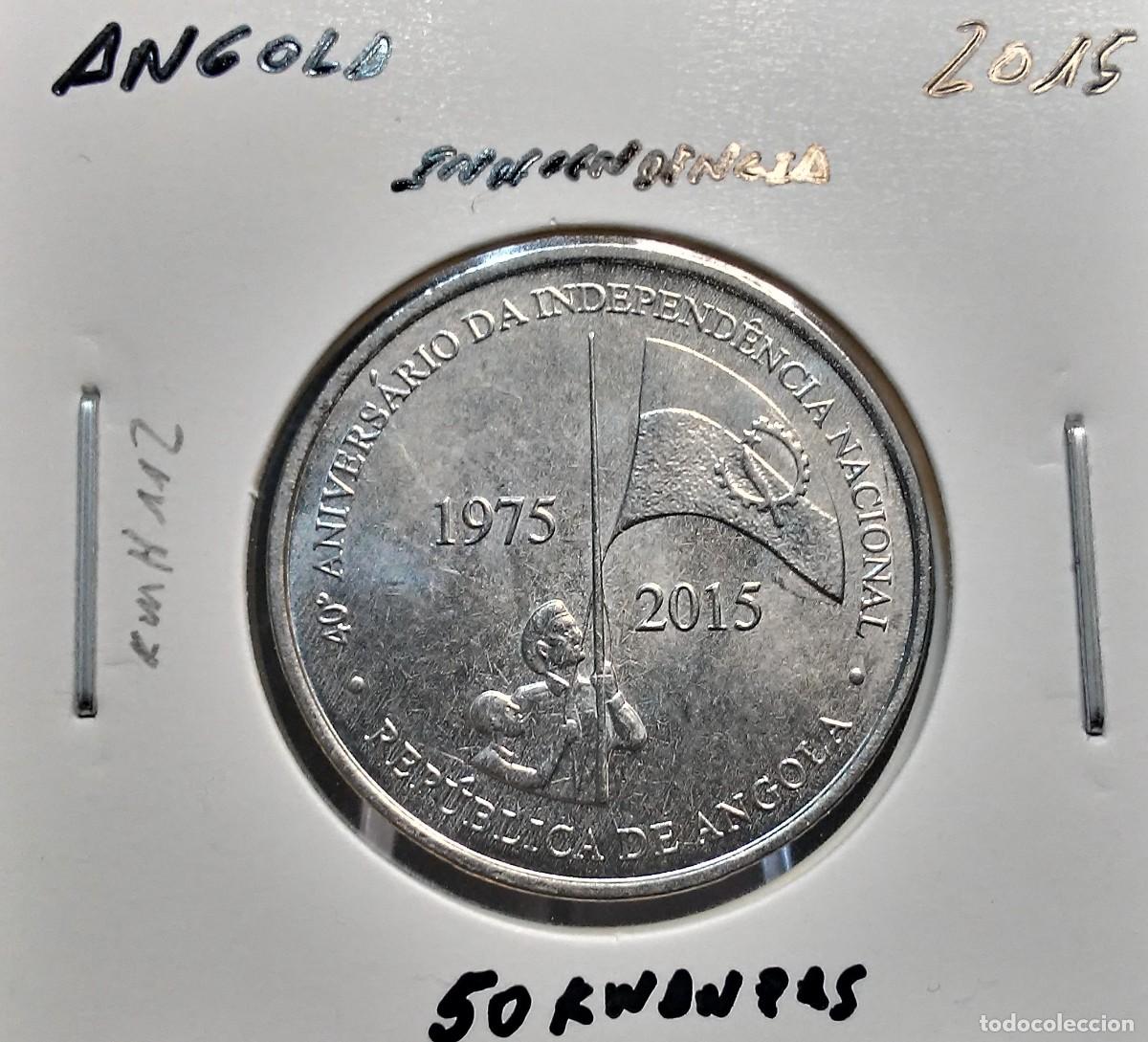 Monedas antiguas de &Aacute;frica: ANGOLA 50 KWANZAS 2015 KM#112 SC UNC INDEPENDENCIA.
