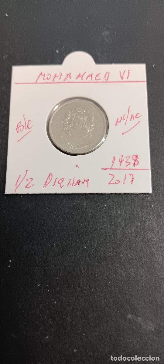 Monedas antiguas de &Aacute;frica: MARRUECOS 1/2 DIRHAM 2017(1438) BC KM=138 (NIQUEL-ACERO)