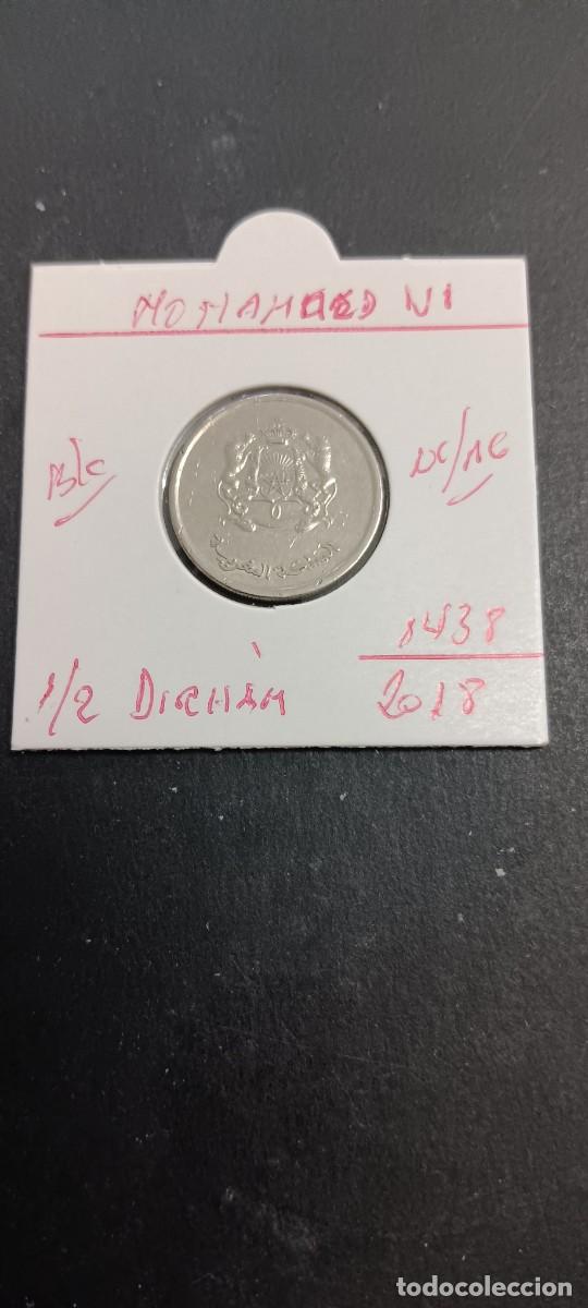 Monedas antiguas de &Aacute;frica: MARRUECOS 1/2 DIRHAM 2018(1438) BC KM=138 (NIQUEL-ACERO)