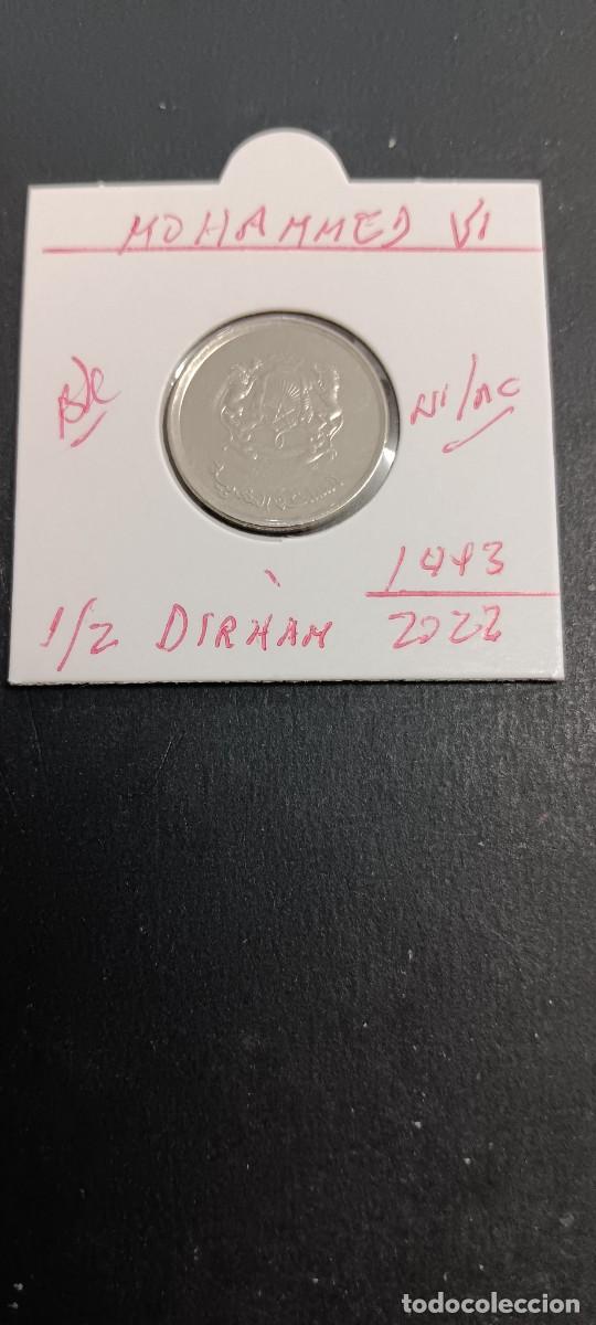 Monedas antiguas de &Aacute;frica: MARRUECOS 1/2 DIRHAM 2022(1443) BC KM=138 (NIQUEL-ACERO)