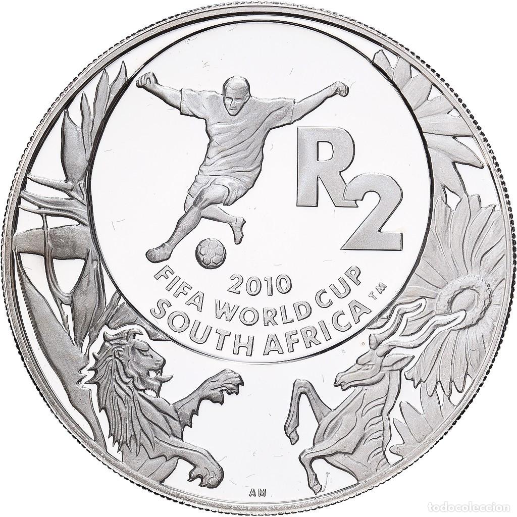 Monedas antiguas de &Aacute;frica: SUDAFRICA 2 rand plata 2008 proof JUGADOR Mundial Futbol SOUTH AFRICA 2010