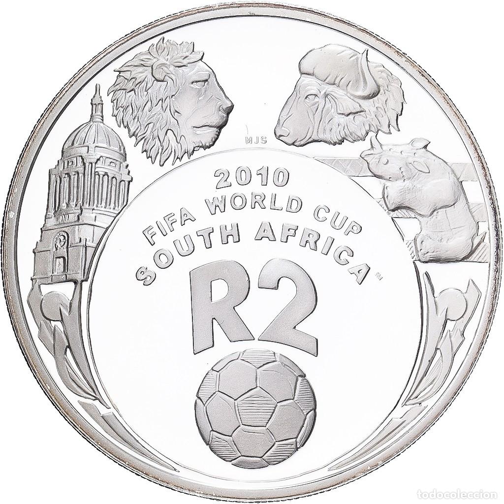 Monedas antiguas de &Aacute;frica: SUDAFRICA 2 rand plata 2007 proof BALON - Mundial Futbol SOUTH AFRICA 2010