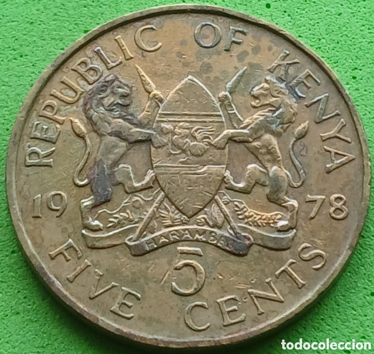 Monedas antiguas de &Aacute;frica: Kenya five cents 1978 km#10