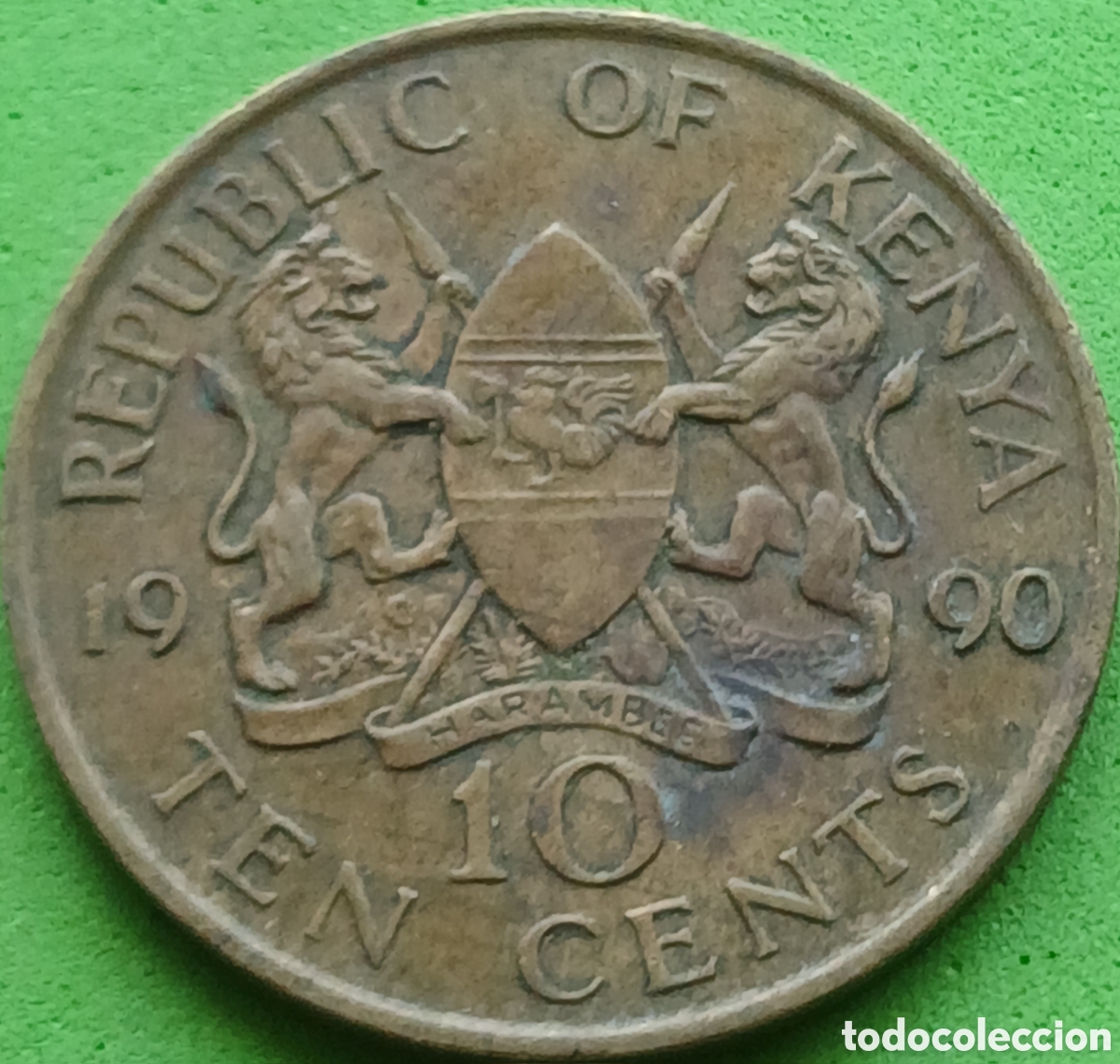 Monedas antiguas de &Aacute;frica: Kenya ten cents 1990 km#18