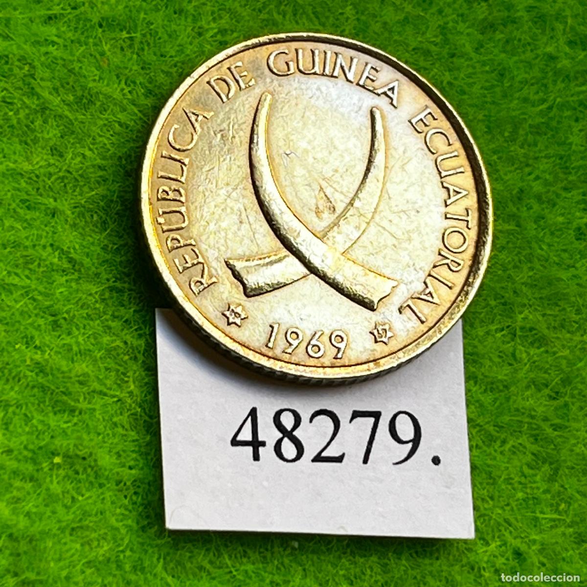 Monedas antiguas de &Aacute;frica: Guinea Ecuatorial 1 peseta 1969 19-69, Guinea espa&ntilde;ola