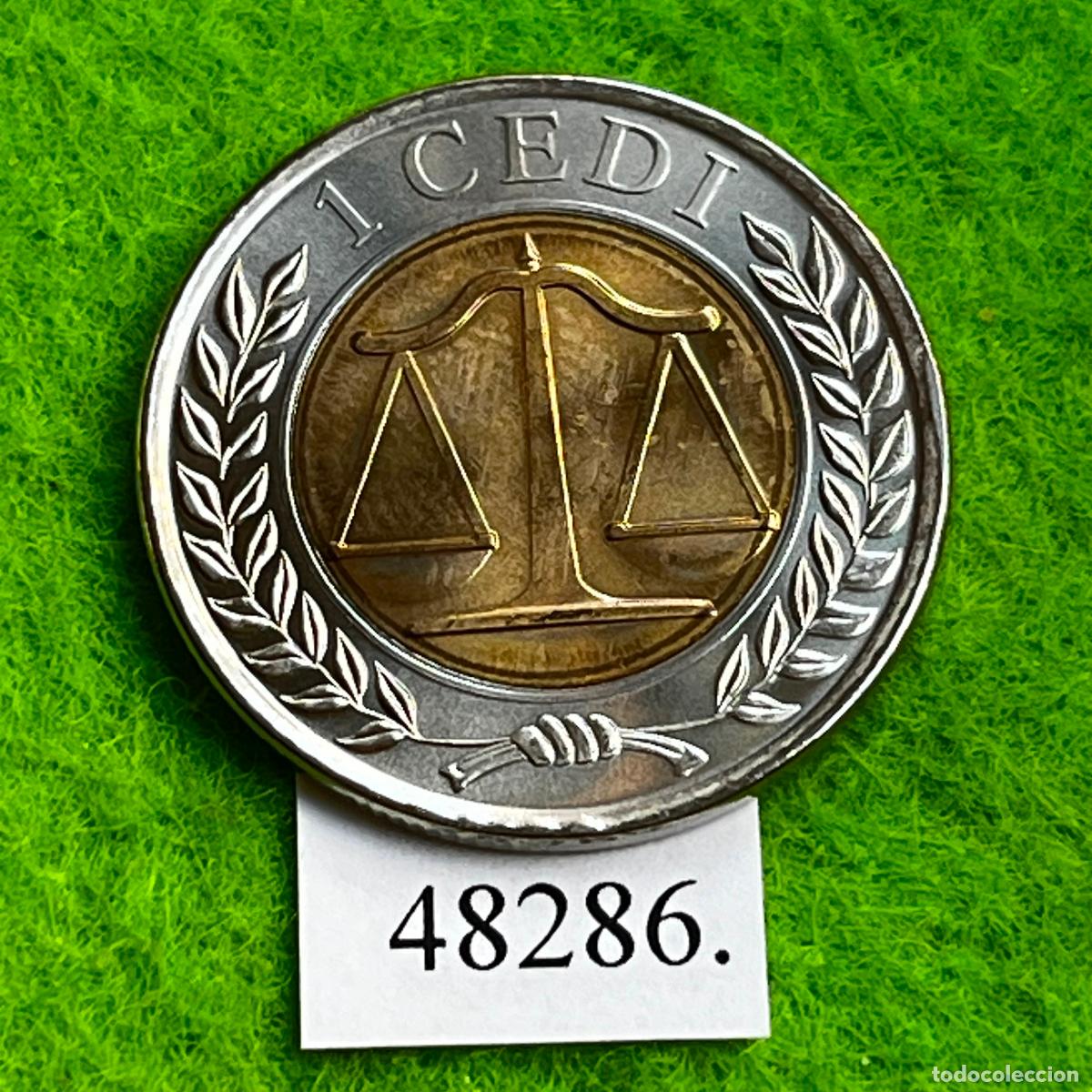 Monedas antiguas de &Aacute;frica: Ghana 1, cedi 2007, bimet&aacute;lica