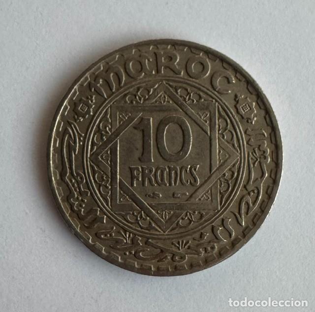 Monedas antiguas de &Aacute;frica: Moneda 10 Francos Marruecos 1366 (1947) - Protectorado Franc&eacute;s - MBC