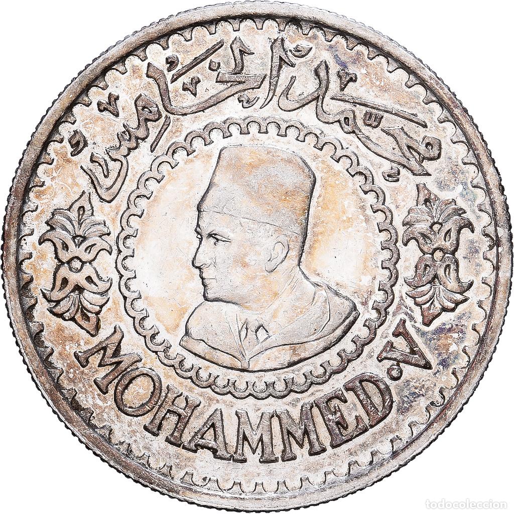 Monedas antiguas de &Aacute;frica: [#1551787] Marruecos, Mohammed V, 500 Francs, AH 1376 (1956), Paris, Plata, MBC+