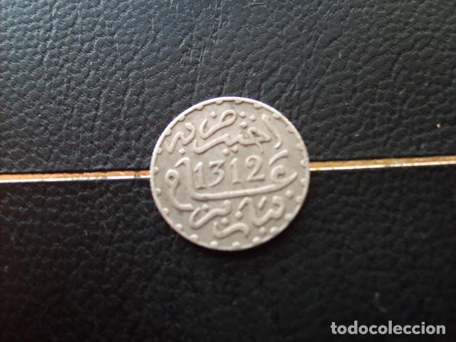 Monedas antiguas de &Aacute;frica: MARRUECOS 1/2 DIRAM 1312 _ 1895 PLATA