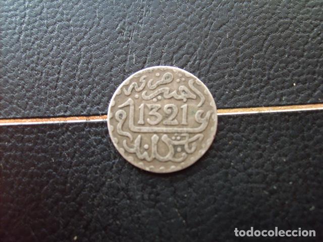 Monedas antiguas de &Aacute;frica: MARRUECOS 1/2 DIRAM 1321 _ 1903 PLATA