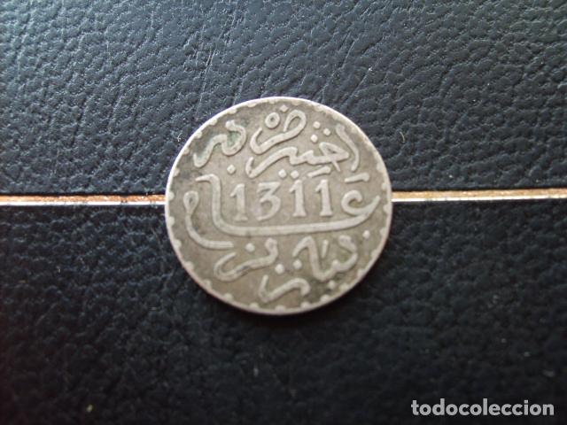 Monedas antiguas de &Aacute;frica: MARRUECOS 1 DIRAM 1311 _ 1893 PLATA