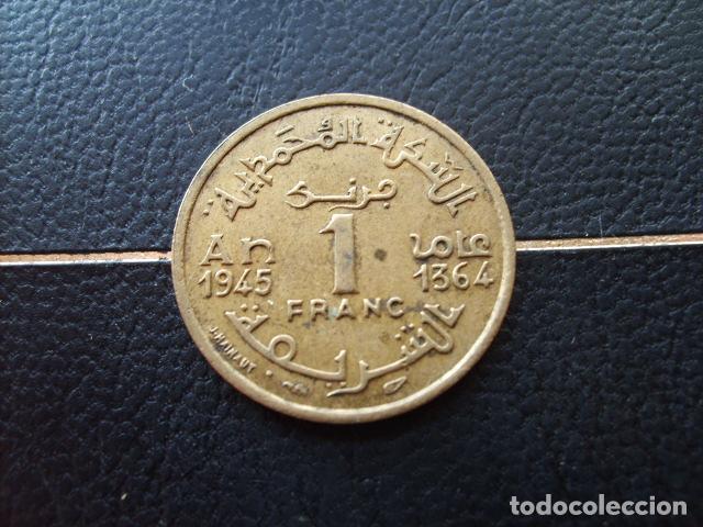 Monedas antiguas de &Aacute;frica: MARRUECOS 1 FRANCO 1945