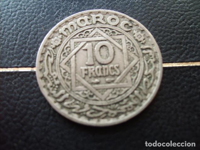 Monedas antiguas de &Aacute;frica: MARRUECOS 10 FRANCOS 1947