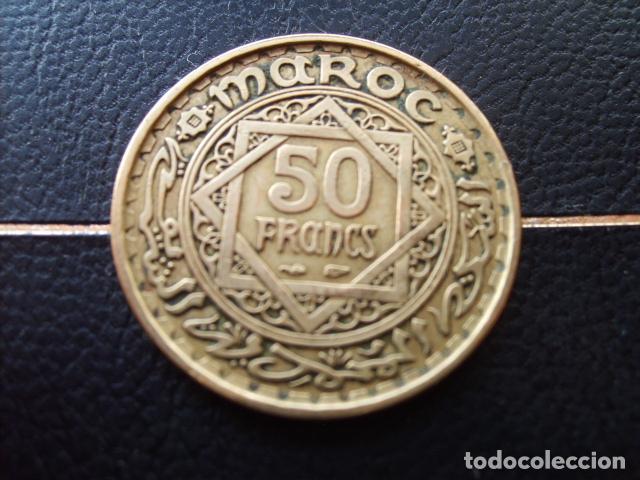 Monedas antiguas de &Aacute;frica: MARRUECOS 50 FRANCOS 1952