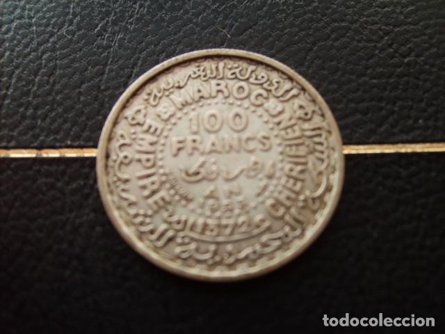Monedas antiguas de &Aacute;frica: MARRUECOS 100 FRANCOS 1953 PLATA