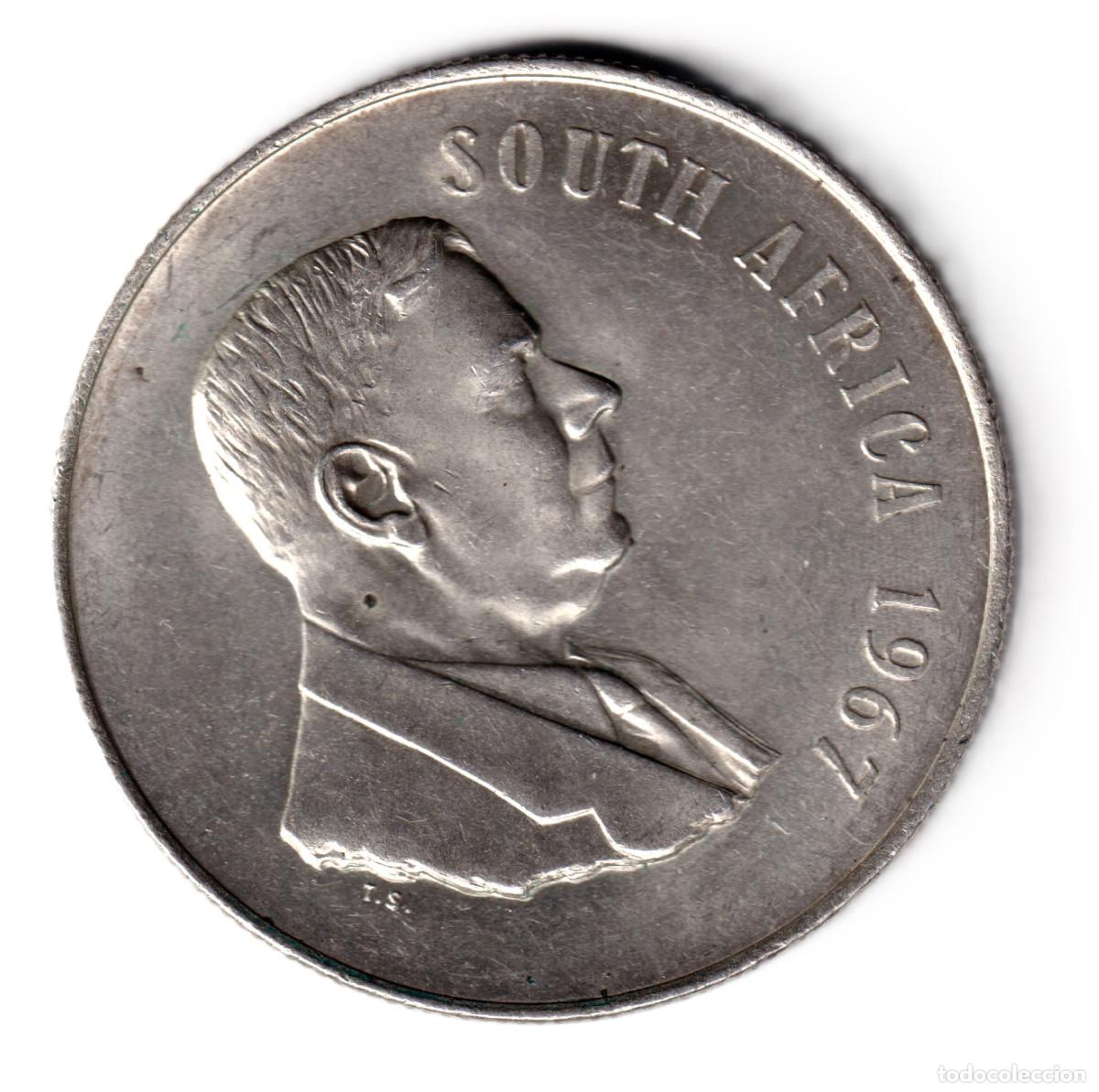 Monedas antiguas de &Aacute;frica: SUDAFRICA 1 rand plata 1967 - 1er aniversario Muerte Dr. Verwoerd SOUTH AFRICA