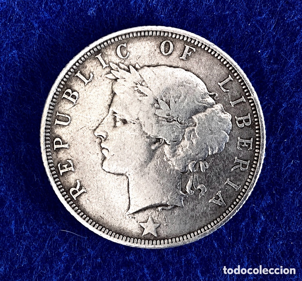 Monedas antiguas de &Aacute;frica: Muy rara moneda Liberia 50 C&eacute;ntimos de plata 1896 (solo 5000 acu&ntilde;adas!) &uacute;nica en Todocolecci&oacute;n
