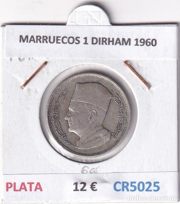 Monedas antiguas de &Aacute;frica: CR5025 MONEDA MARRUECOS 1 DIRHAM 1960 PLATA