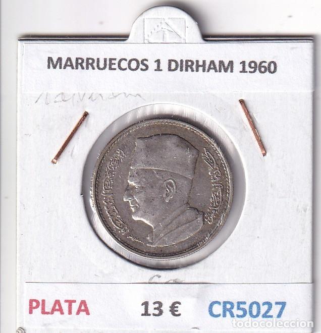 Monedas antiguas de &Aacute;frica: CR5027 MONEDA MARRUECOS 1 DIRHAM 1960 PLATA