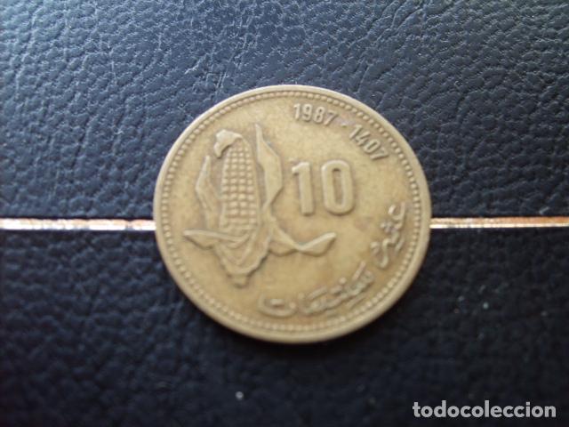 Monedas antiguas de &Aacute;frica: MARRUECOS 10 SANTIMAT 1987