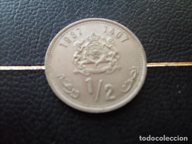 Monedas antiguas de &Aacute;frica: MARRUECOS 1/2 DIRHAM 1987