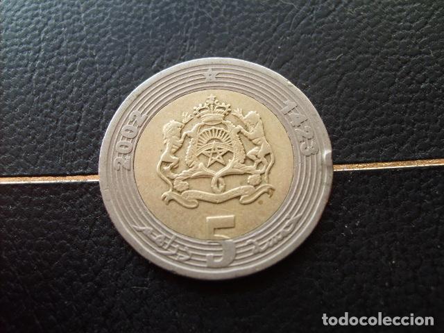 Monedas antiguas de &Aacute;frica: MARRUECOS 5 DIRHAM 2002