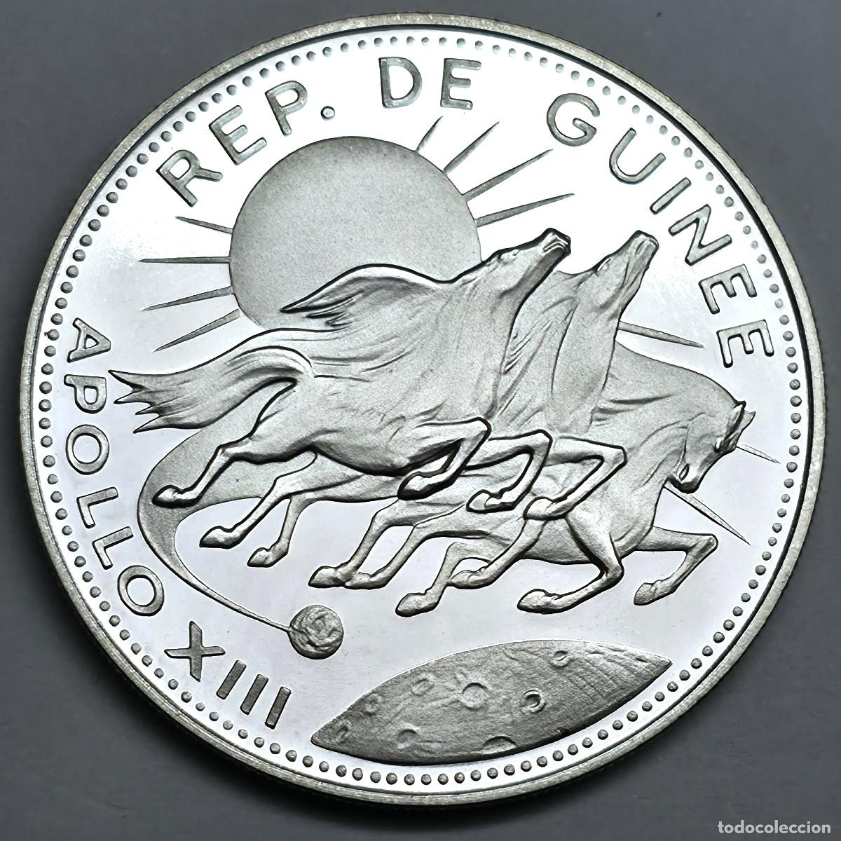 Monedas antiguas de &Aacute;frica: MONEDA DE PLATA REPUBLICA DE GUINEA 250 FRANCOS GUINEANOS 1958 - 1968 APOLO 13 PROOF